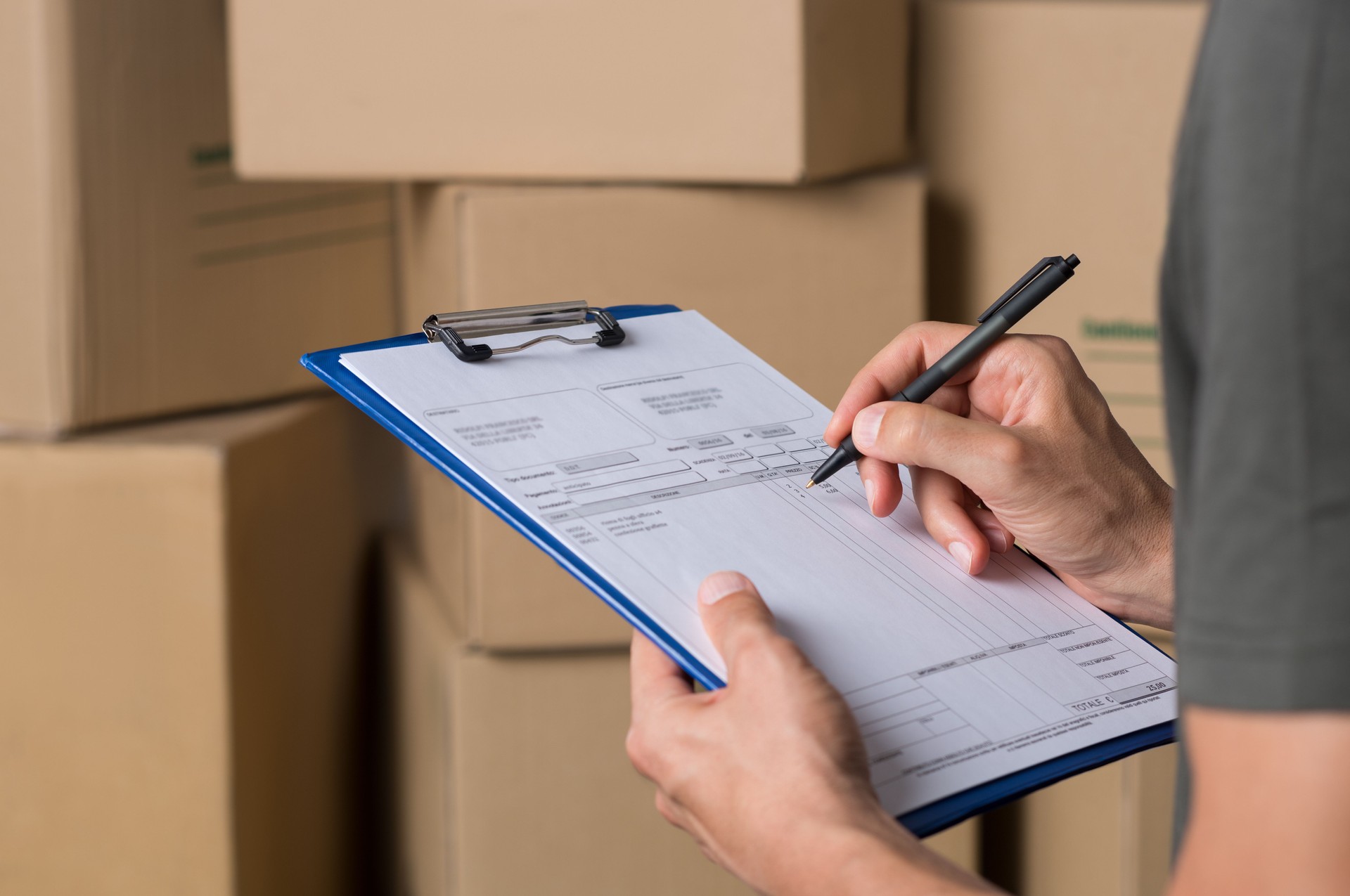 Operator in warehouse working